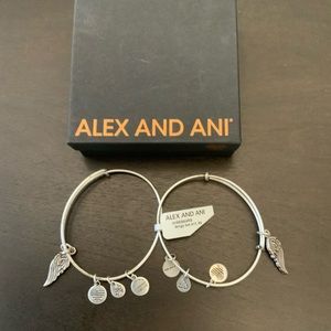 Alex And Ani Wings Charm Bangles, Set of 2